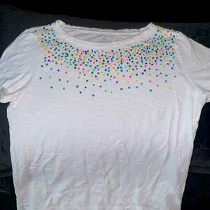 Talbots confetti beaded T shirt size M